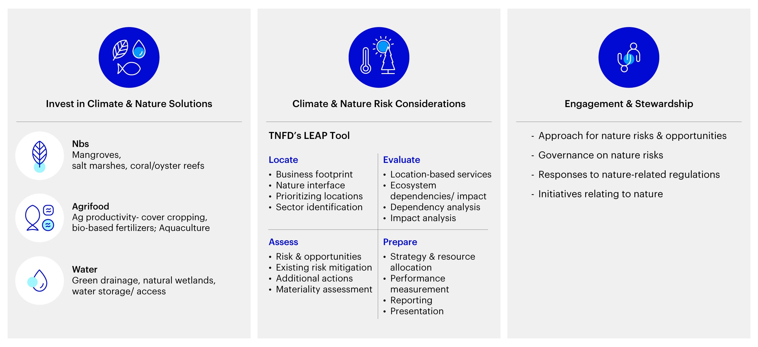 Figure 3 – Opportunities for investors at the intersection of climate and nature