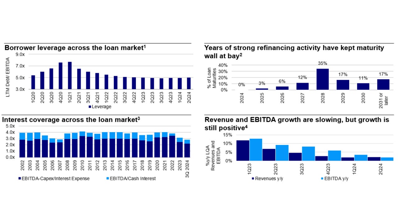 US fundamentals remain resilient with leverage declining, but higher interest rates have dampened interest coverage ratios