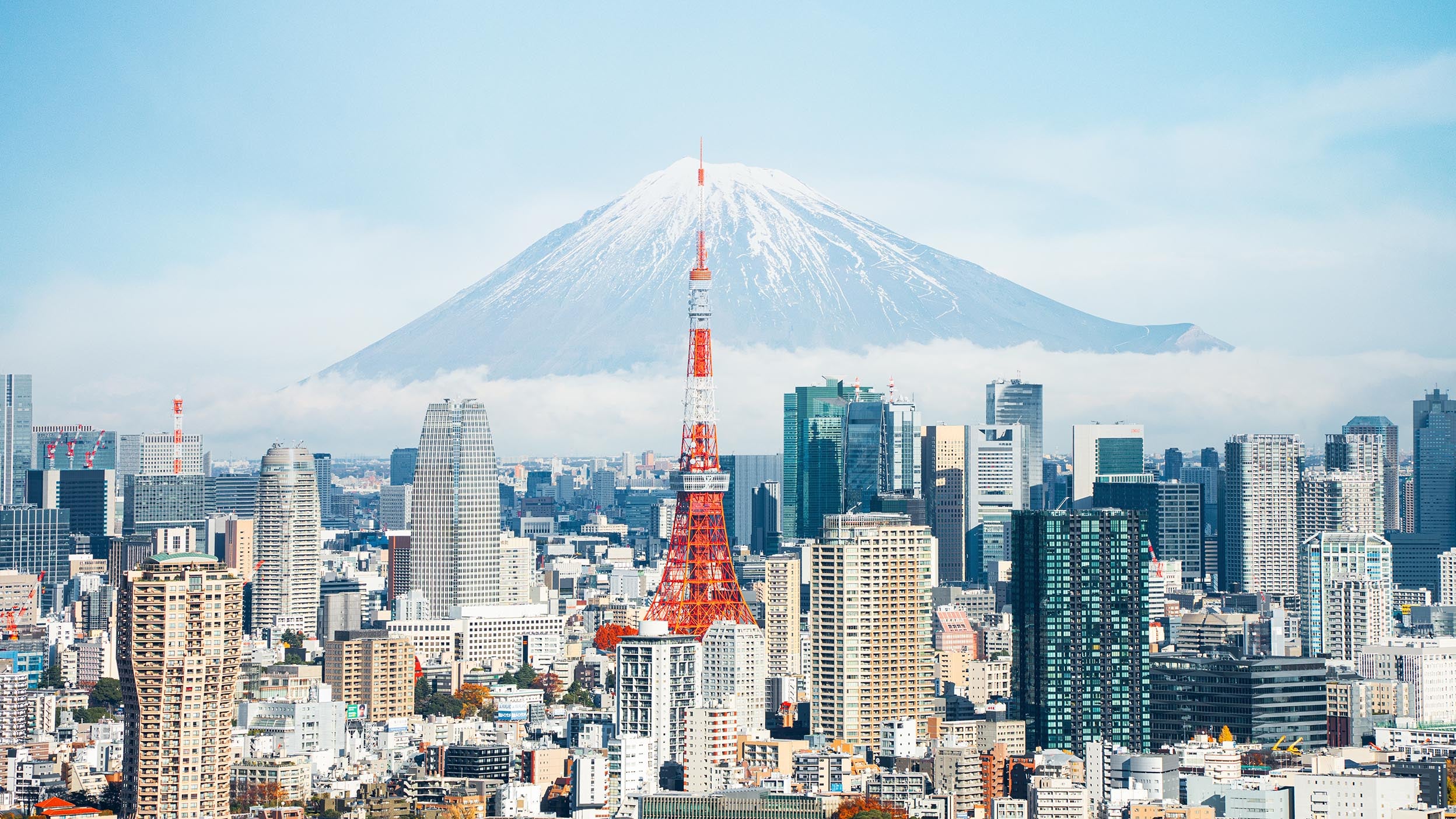 Le Mont Fuji et la ville de Tokyo