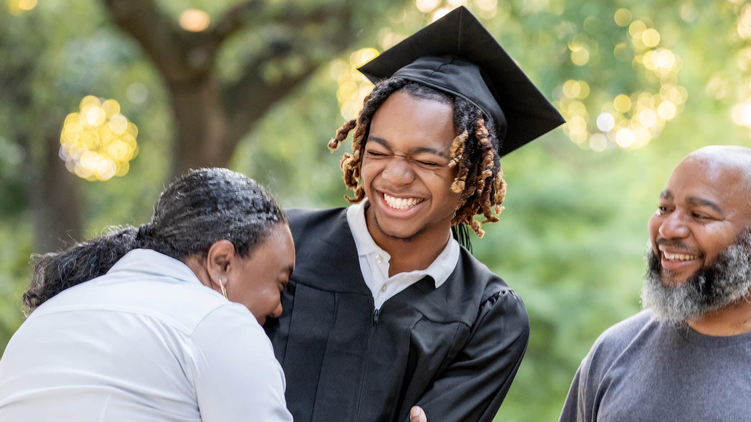 College graduate with family