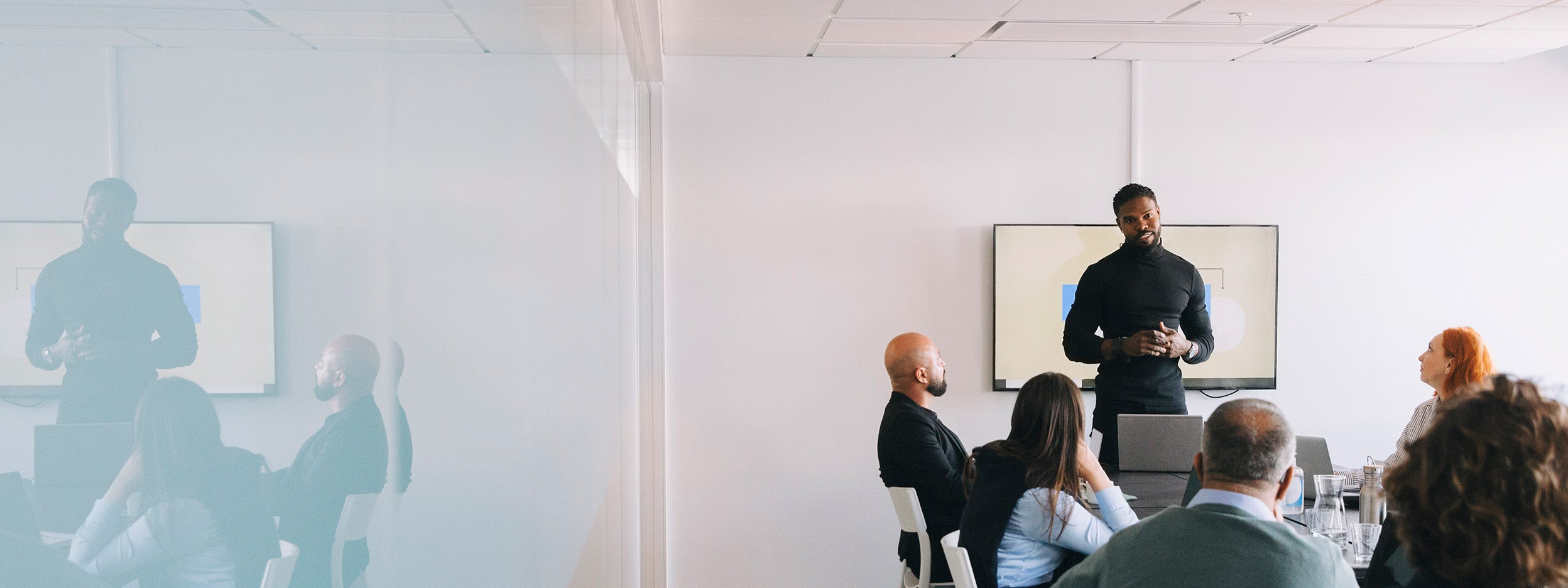 Man presenting in a meeting