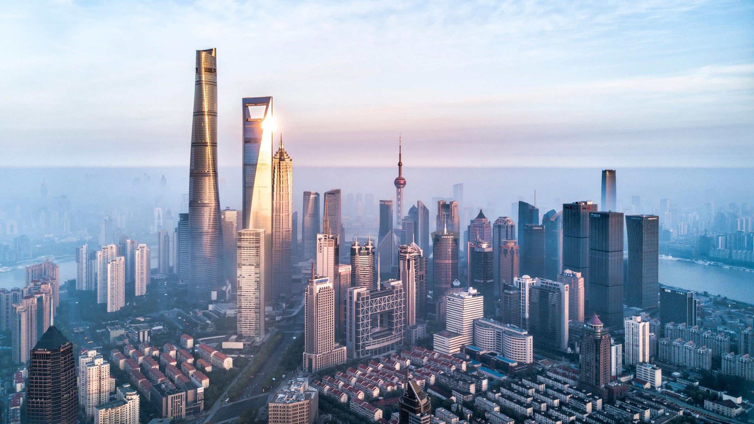 Niebla, Lujiazui, Shanghái, China y Asia oriental