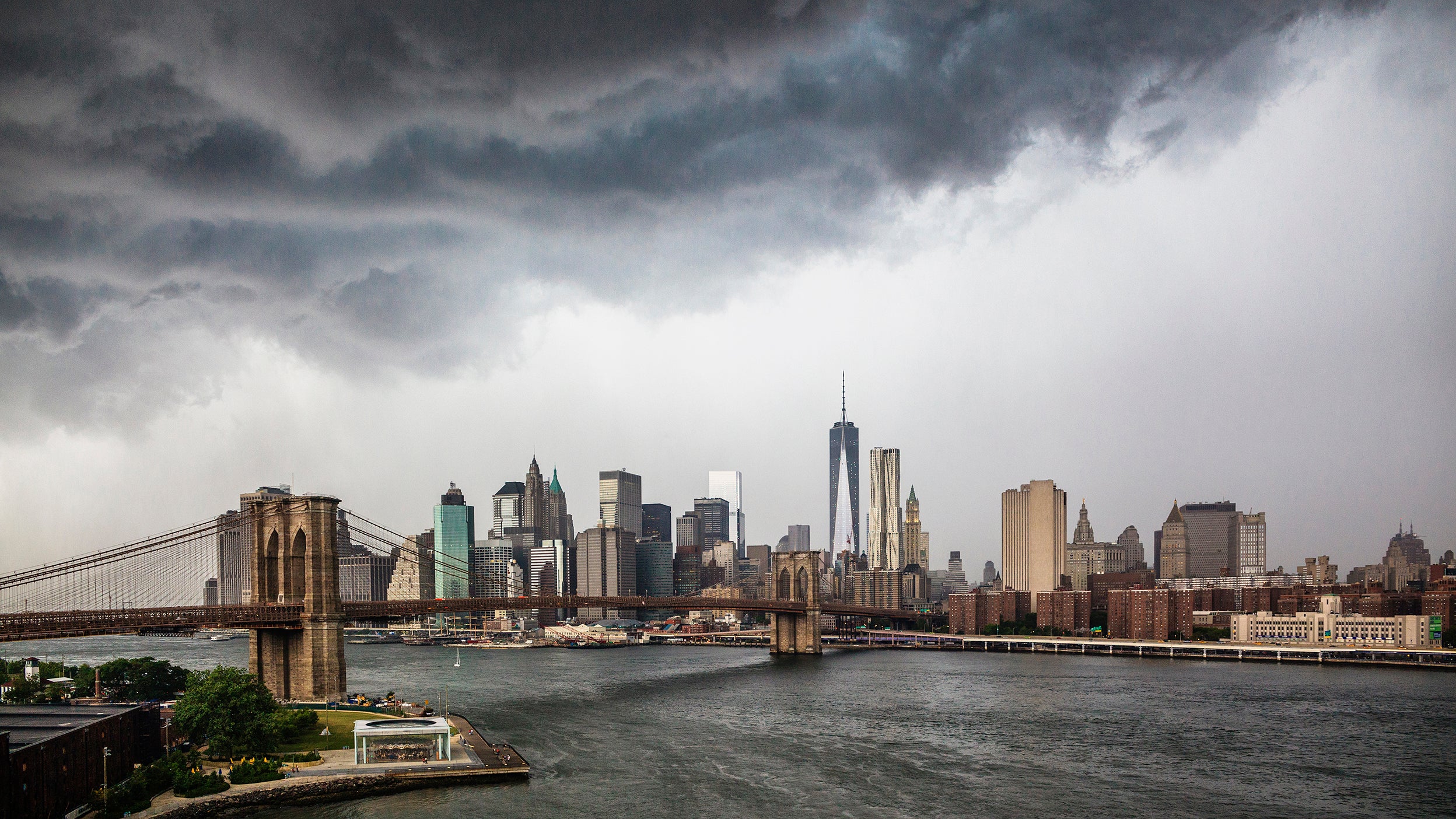 Clouds over New York City skyline