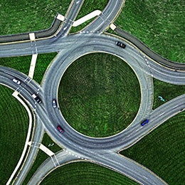 Aerial view of highway