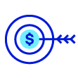 Target with arrow and dollar in centre icon