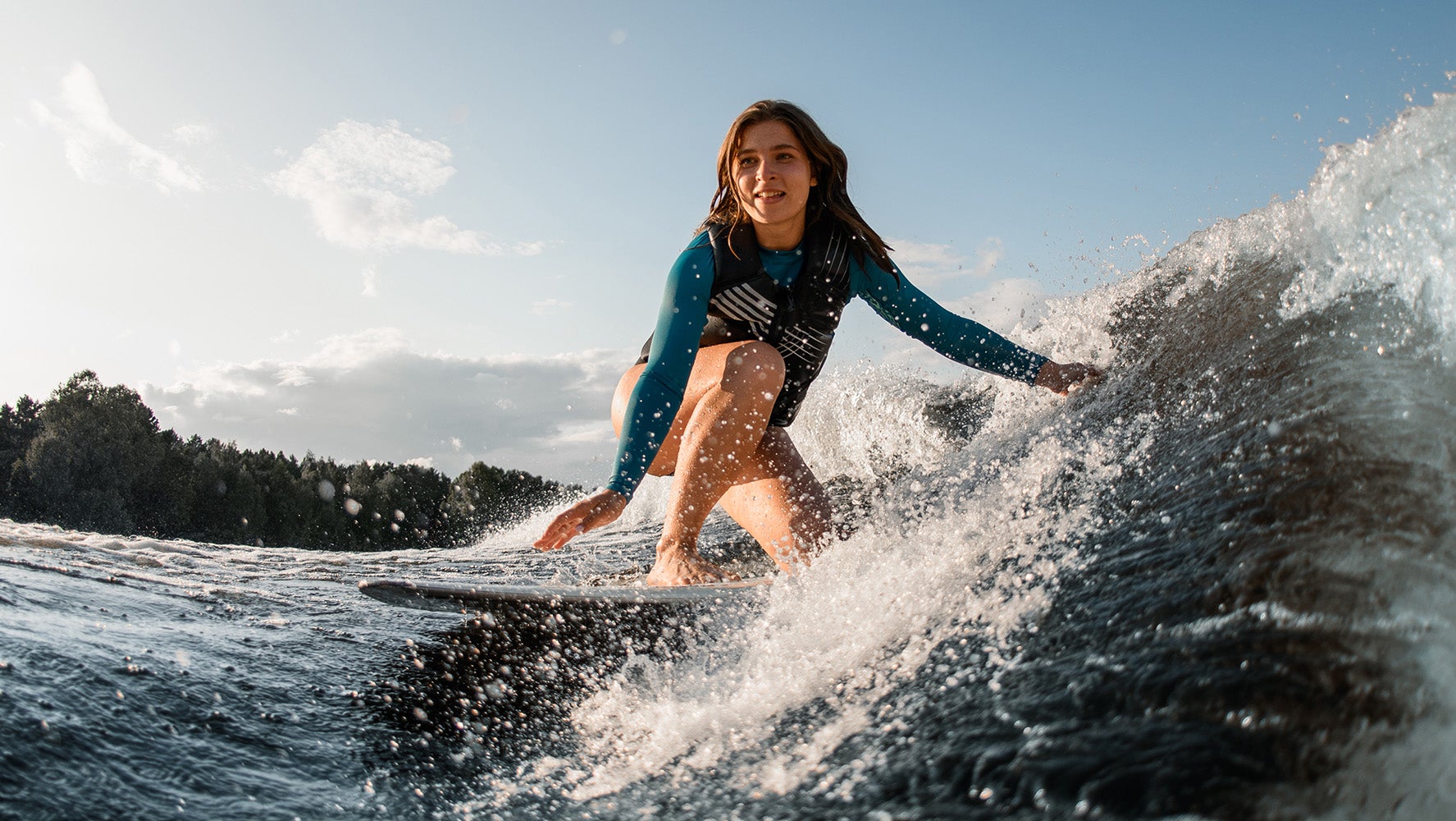 Woman surfing