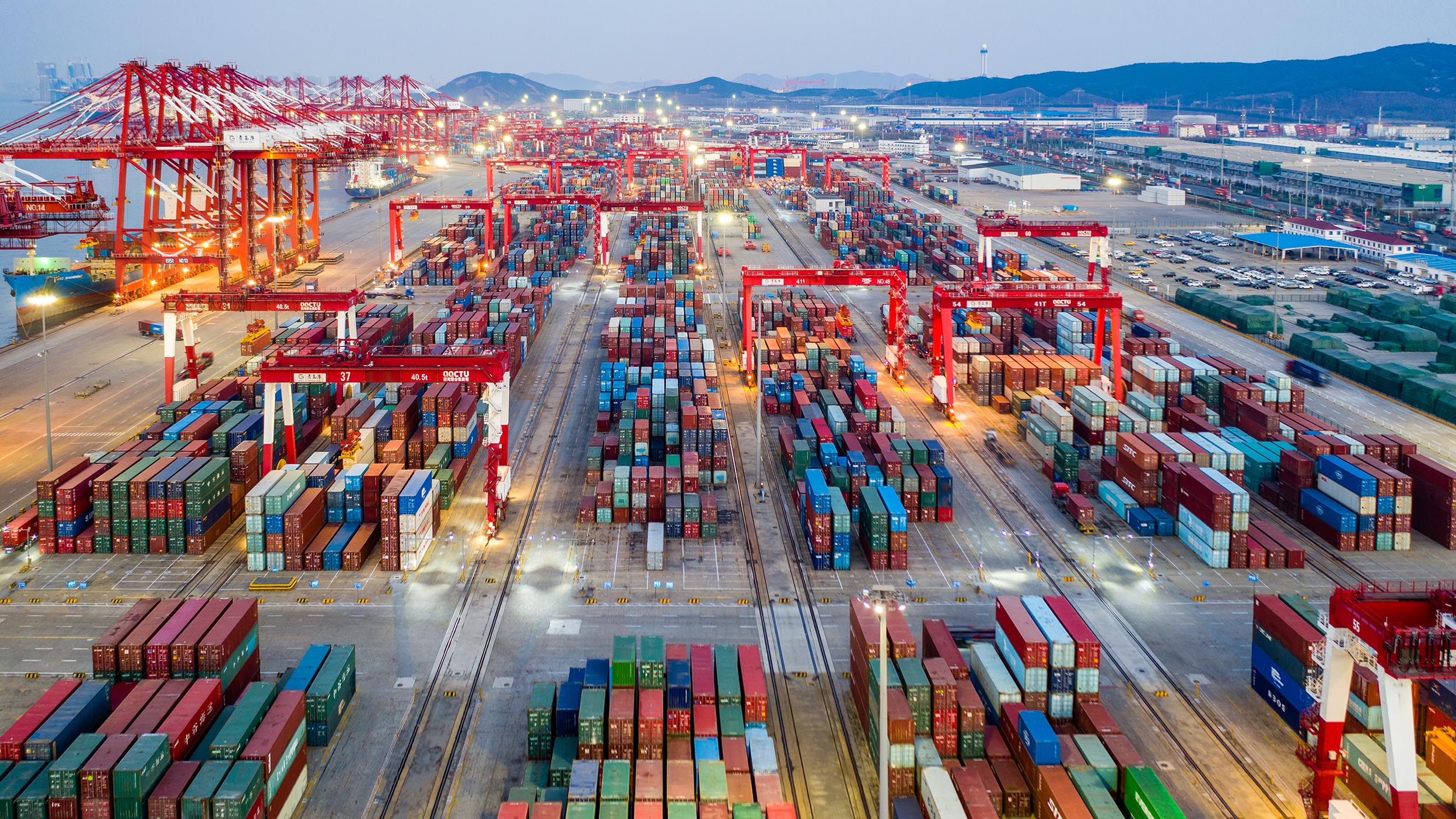 A large container yard with many shipping containers