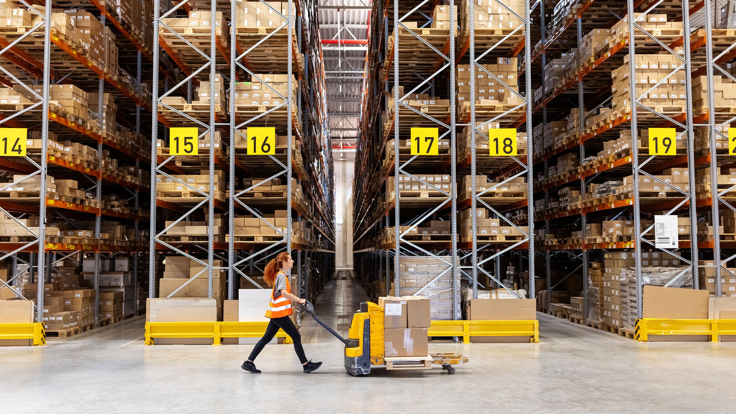 Woman working at a warehouse