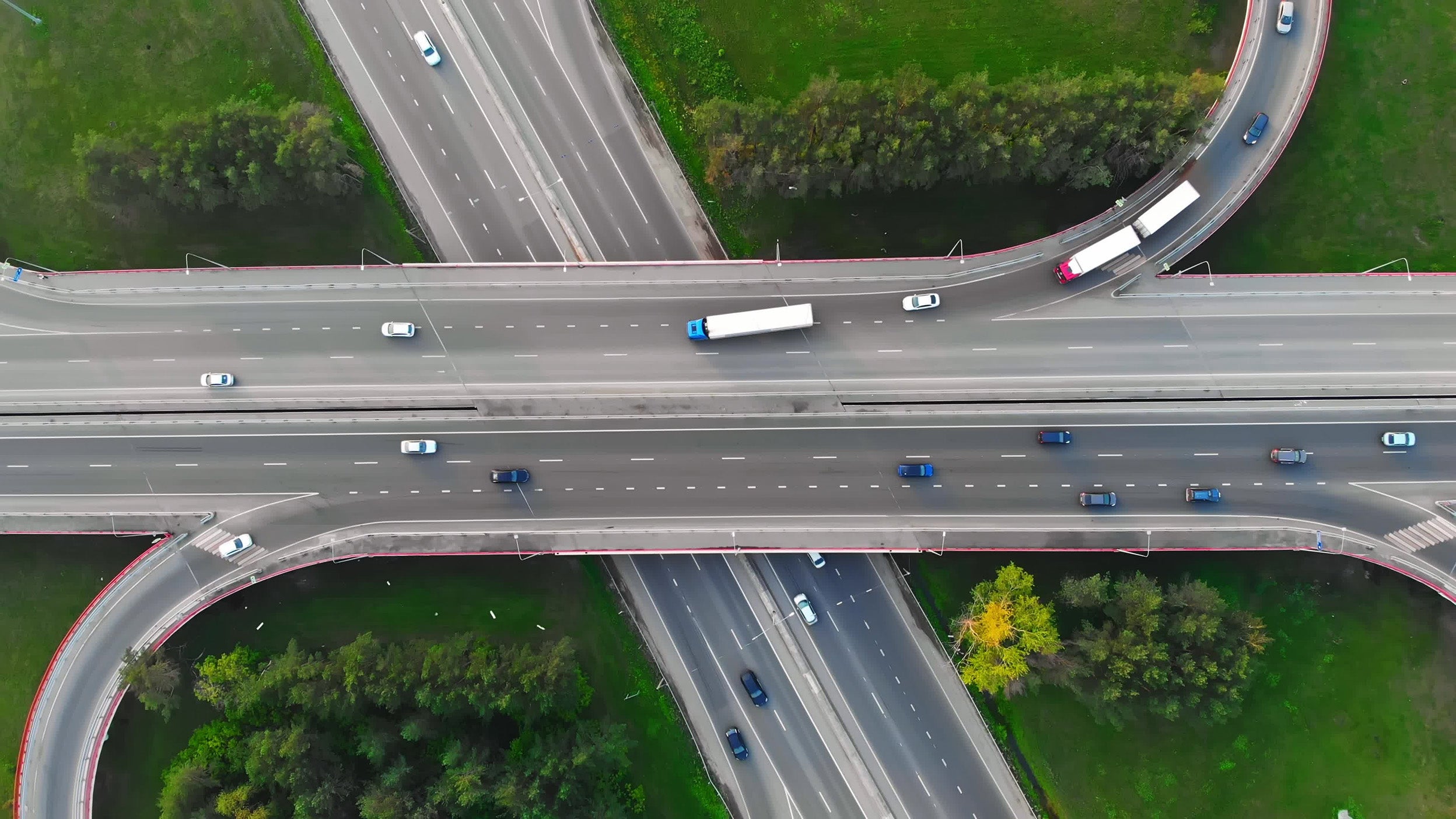 Aerial view of interconnected highway