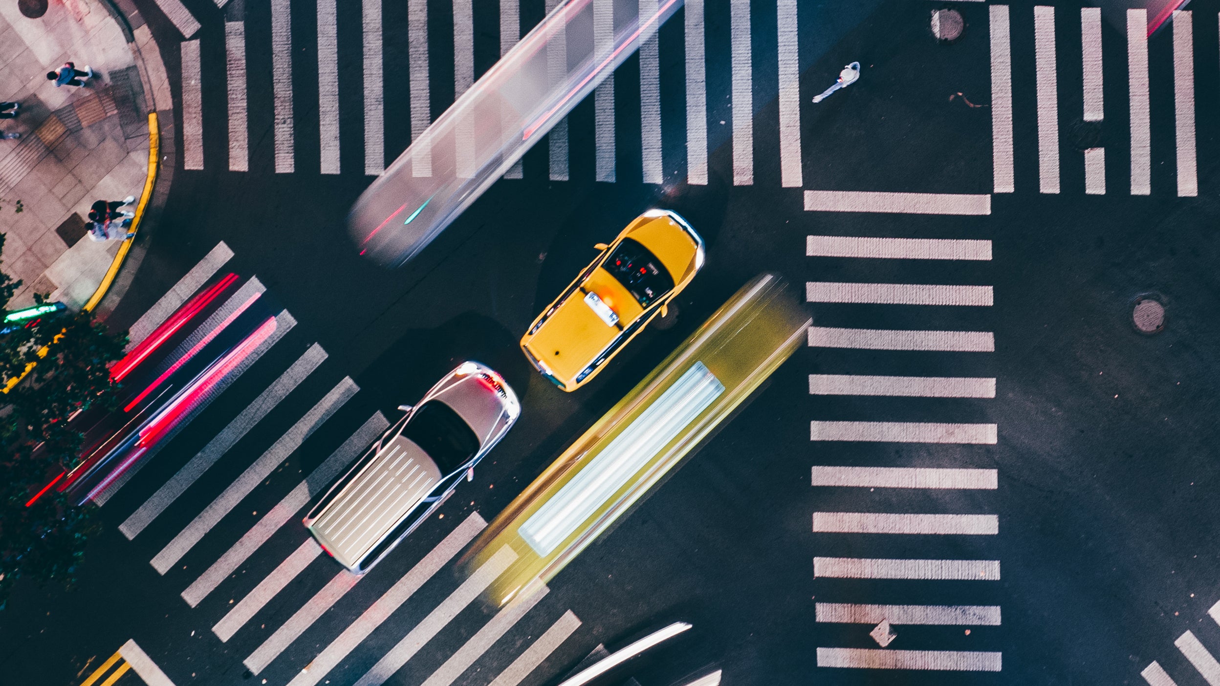 Aerial view of cars 