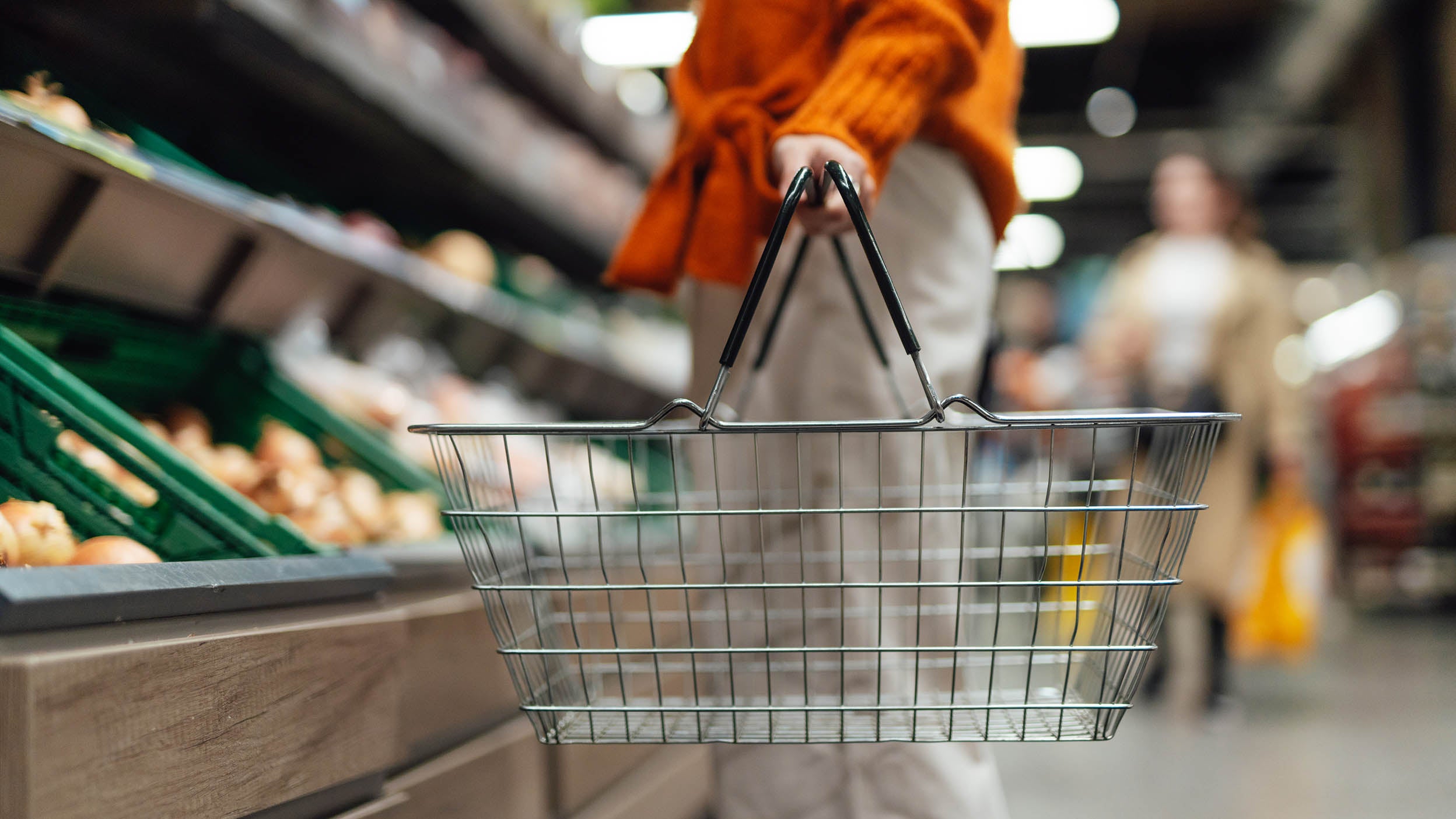 Person shopping in grocery store