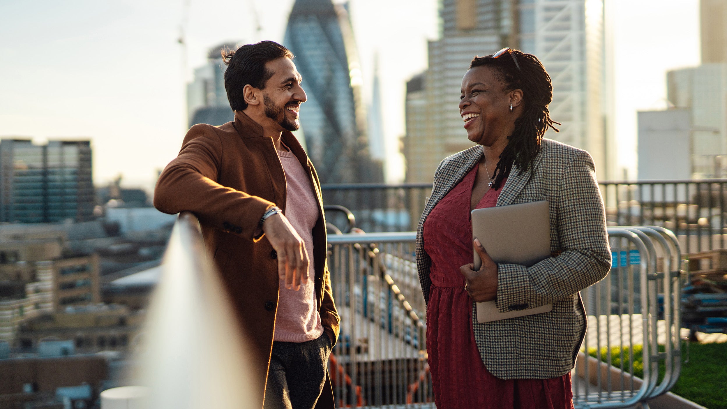 Two people having conversation