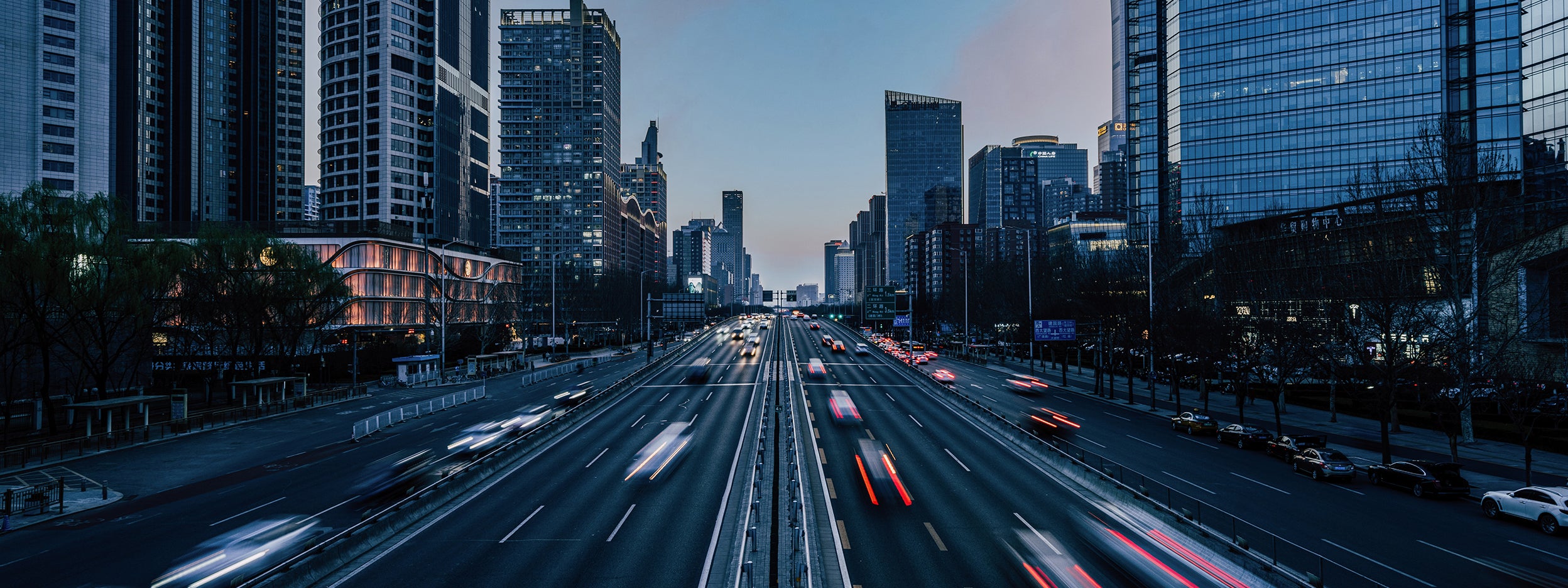 Busy road in a city