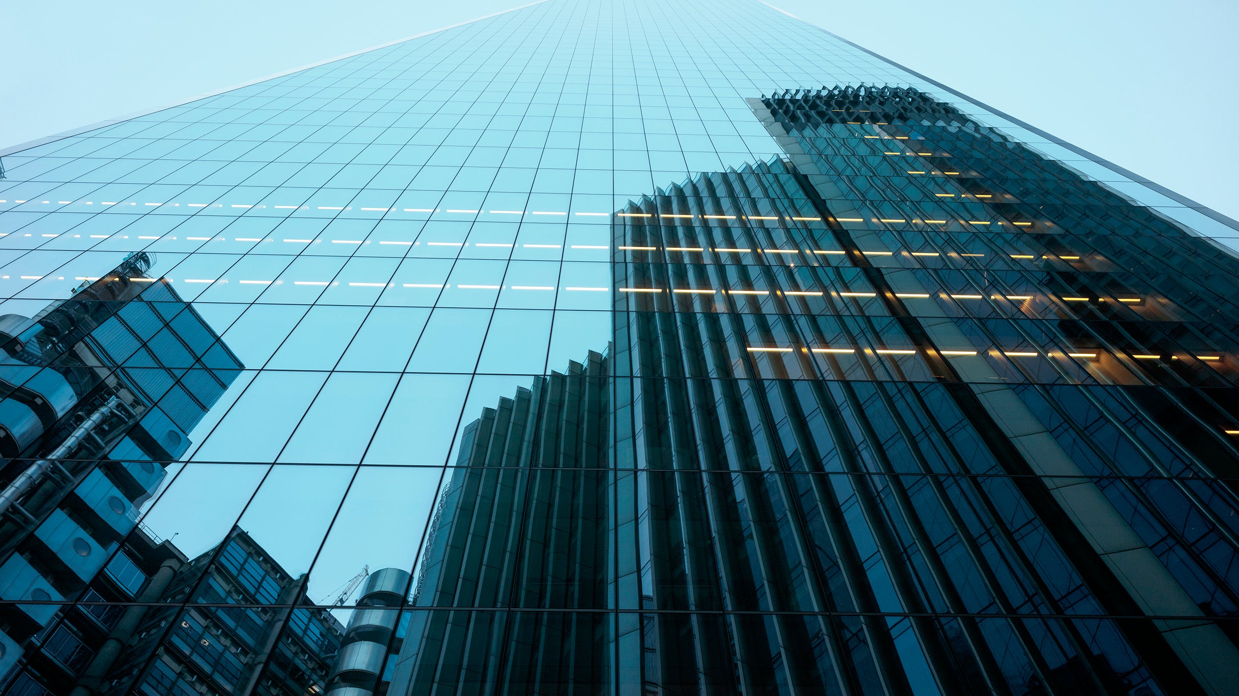 Office building view from bottom to top.